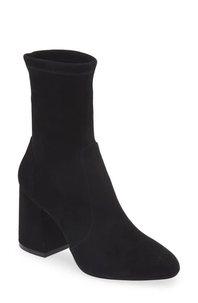 Shop Stuart Weitzman Flareblock 85 Stretch Bootie In Black