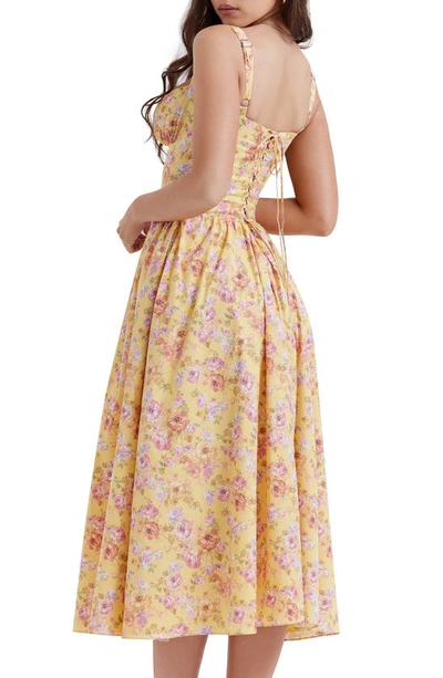 House Of Cb Womens Butter Print Tatiana Floral-print Cotton-blend Midi Dress In Butter Print