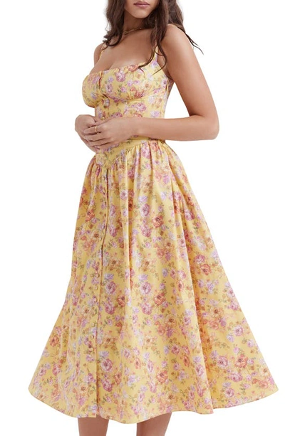 House Of Cb Womens Butter Print Tatiana Floral-print Cotton-blend Midi Dress In Butter Print