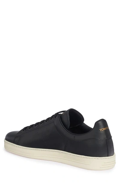 Shop Tom Ford Warwick Low Top Sneaker In Black/ Cream