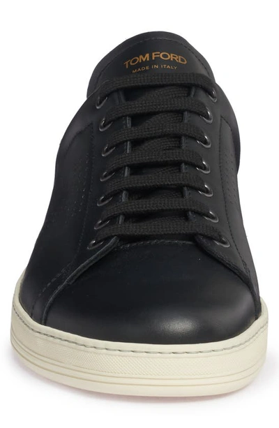 Shop Tom Ford Warwick Low Top Sneaker In Black/ Cream