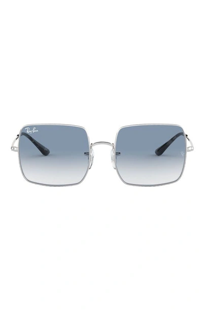 Shop Ray Ban 54mm Gradient Square Sunglasses In Silver/ Blue Gradient
