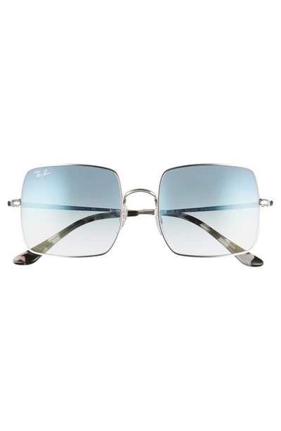 Shop Ray Ban 54mm Gradient Square Sunglasses In Silver/ Blue Gradient