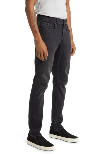 7 For All Mankind Mens Black Slimmy Tapered Luxe Performance Plus Slim-fit Tapered Jeans In Washedblk