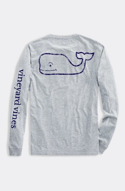 Shop Vineyard Vines Kids' Whale Logo Pocket Long Sleeve Graphic T-shirt In Grey Heather