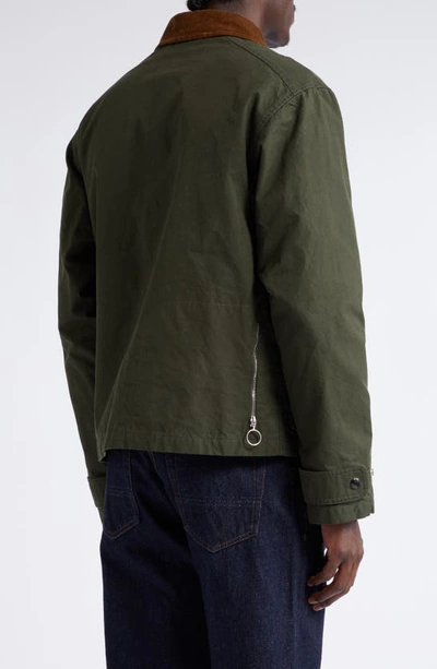 Shop Drake's Wader Water Repellent Waxed Cotton Jacket In Green