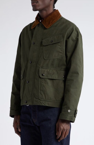 Shop Drake's Wader Water Repellent Waxed Cotton Jacket In Green