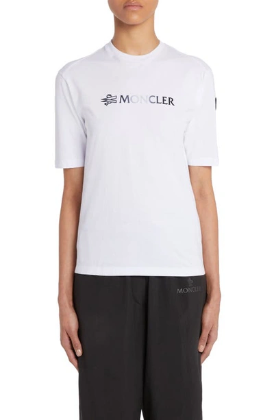 Shop Moncler Logo Graphic T-shirt In White