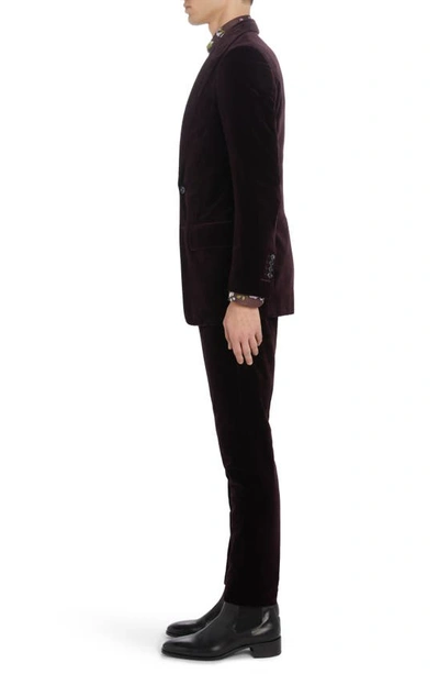 Shop Tom Ford Atticus Cotton Velveteen Cocktail Jacket In Mulberry