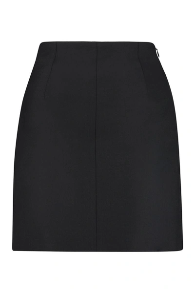 Shop Off-white Wool-blend Mini Skirt In Black