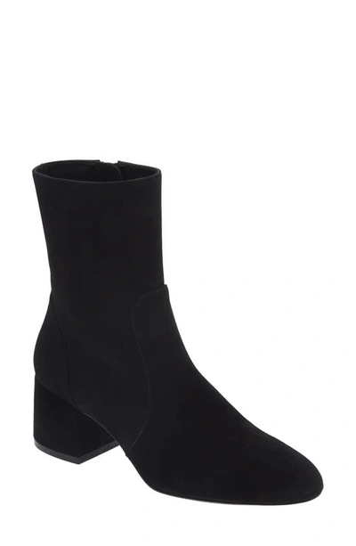 Shop Stuart Weitzman Flareblock 60 Zip Bootie In Black Suede