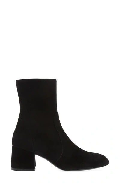 Shop Stuart Weitzman Flareblock 60 Zip Bootie In Black Suede