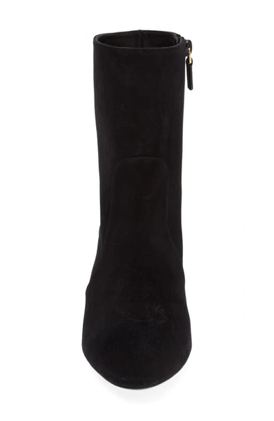 Shop Stuart Weitzman Flareblock 60 Zip Bootie In Black Suede