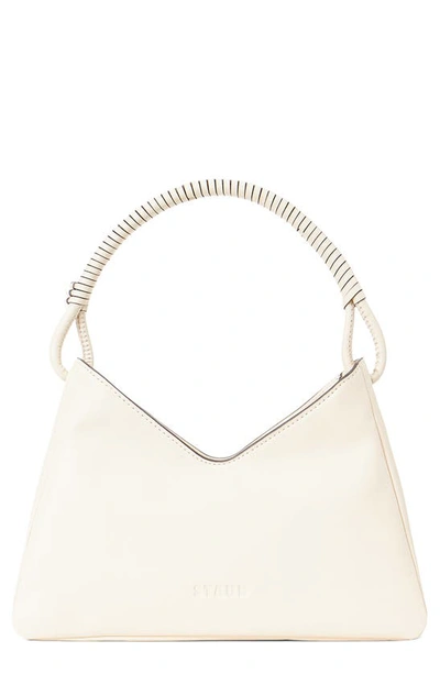 Shop Staud Valerie Leather Shoulder Bag In Cream