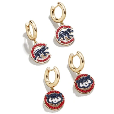 Shop Baublebar Gold Chicago Cubs Team Earrings Set