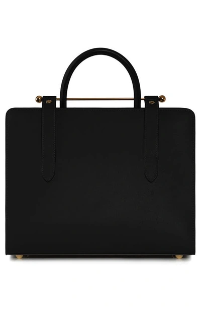 Shop Strathberry Midi Leather Tote In Black