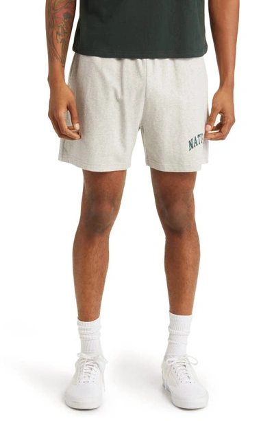Shop Museum Of Peace And Quiet Natural Graphic Sweat Shorts In Heather