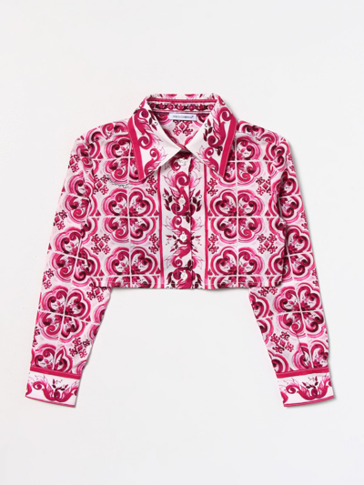Shop Dolce & Gabbana Shirt In Cotton In Fuchsia