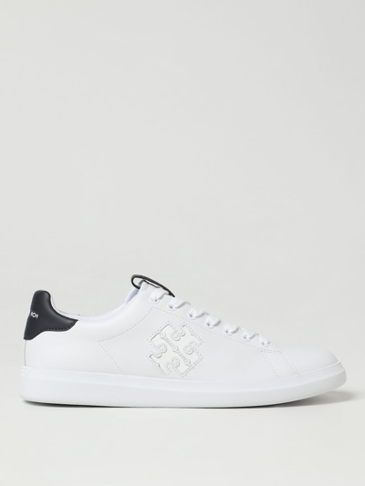 Shop Tory Burch Howell Sneakers In Smooth Leather In Navy