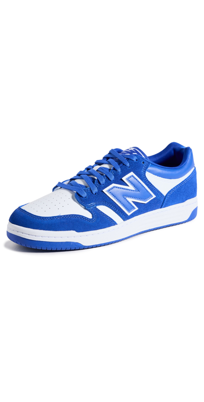 Shop New Balance 480 Court Sneakers White/marine Blue