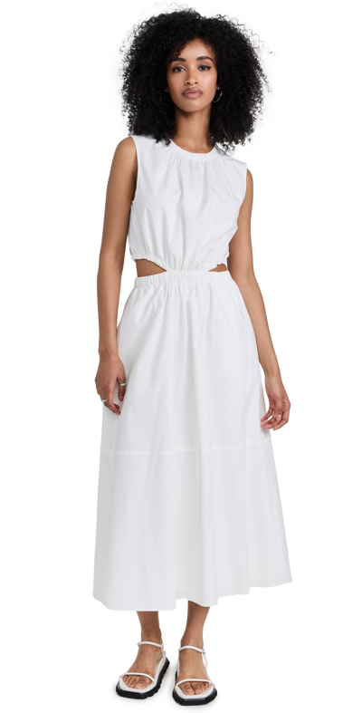 Shop Proenza Schouler White Label Poplin Cutout Midi Dress Off White