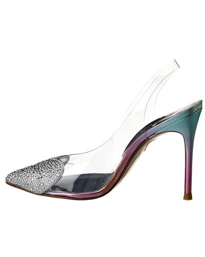Sophia Webster Amora Vinyl & Leather Slingback Pump In Silver