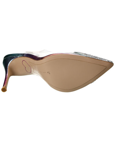 Sophia Webster Amora Vinyl & Leather Slingback Pump In Silver