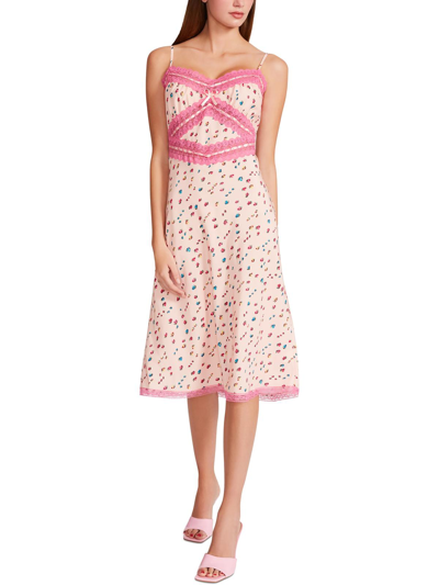 Shop Betsey Johnson Womens Satin Lace Inset Slip Dress In Multi