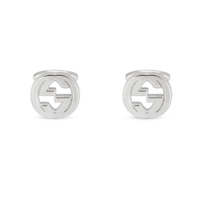 Shop Gucci Interlocking G Cufflinks In Silver In Silver-tone