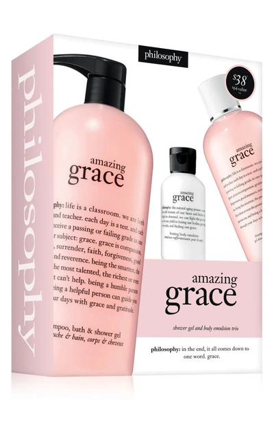 Shop Philosophy Amazing Grace Shower Gel And Body Emulsion Trio