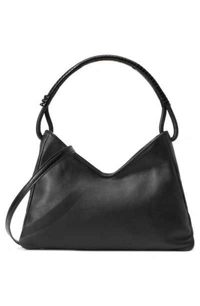 Staud Valerie Leather Shoulder Bag In Black