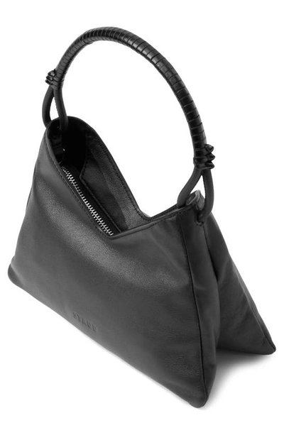 Staud Valerie Leather Shoulder Bag In Black
