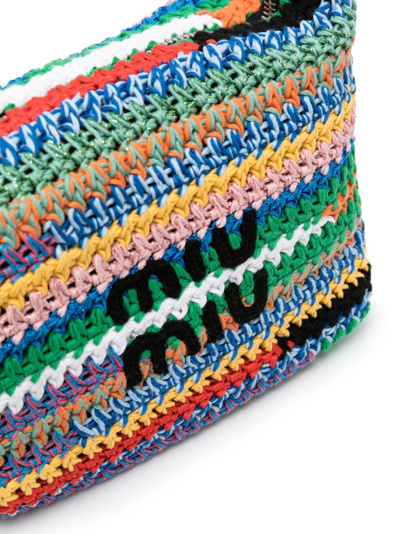 MIU MIU COLOUR-BLOCK CROCHET MINI BAG 