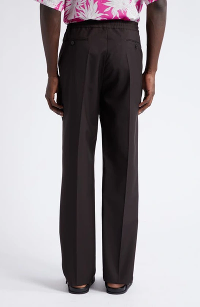 Shop Valentino Wool & Mohair Track Pants In Ebano