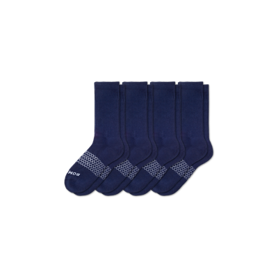 Shop Bombas Solids Calf Sock 4-pack In Navy