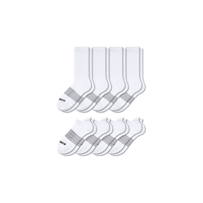 Shop Bombas Calf & Ankle Sock 8-pack In White