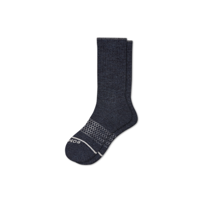 Shop Bombas Merino Wool Blend Calf Socks In Navy