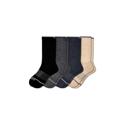 Shop Bombas Merino Wool Blend Calf Sock 4-pack In Mixed