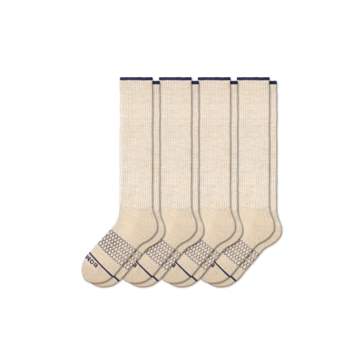 Shop Bombas Merino Wool Blend Knee-high Sock 4-pack In Oatmeal