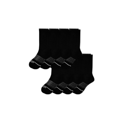 Shop Bombas Merino Wool Blend Calf Sock 8-pack In Black