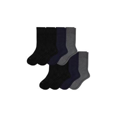 Shop Bombas Dress Calf Sock 8-pack In Black Navy Charcoal