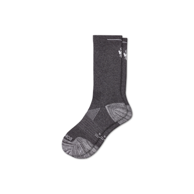 Shop Bombas Running Calf Socks In Charcoal With Bee
