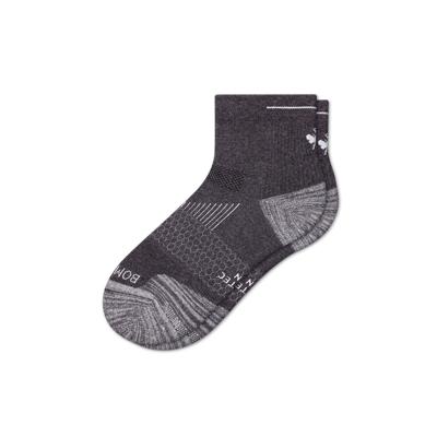 Shop Bombas Running Quarter Sock In Charcoal Bee