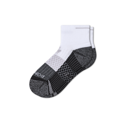Shop Bombas Golf Quarter Socks In White Black