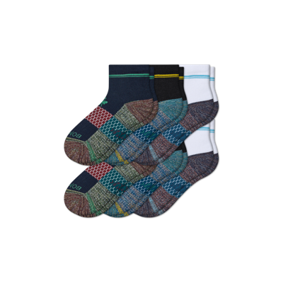 Shop Bombas Golf Quarter Sock 6-pack In Grove Wine Mix