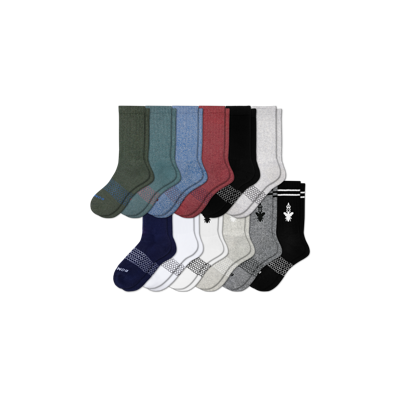 Shop Bombas Calf Sock 12-pack In Olive White Mix