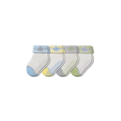 Bombas Baby Gripper Sock 4-pack (6-12 Months) In Blue Green Mix