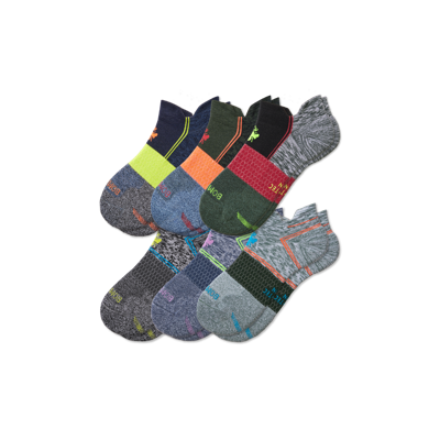 Shop Bombas Running Ankle Sock 6-pack In Navy Olive Mix