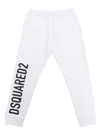Shop Dsquared2 White Pants In Multicolor