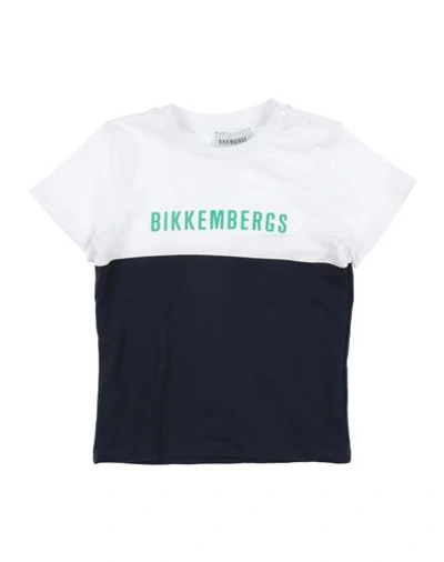 Bikkembergs Newborn Boy T-shirt Midnight Blue Size 3 Cotton, Elastane In Blue